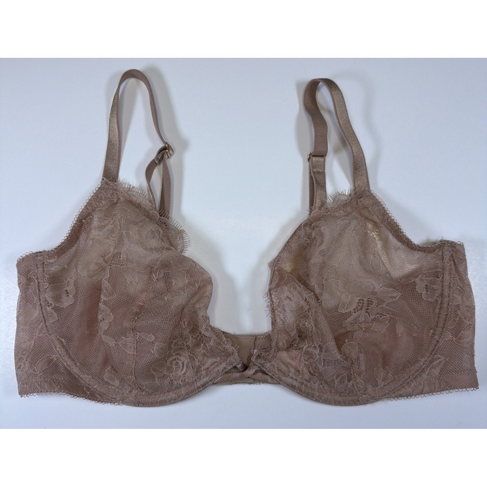 Victoria's Secret Very Sexy Demi Unlined Underwire Sheer Mesh Bra 38C Nude Tan